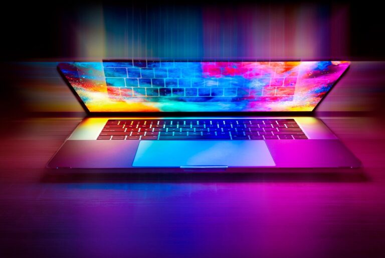 Googleアカウントで始める共有を表すノートパソコン